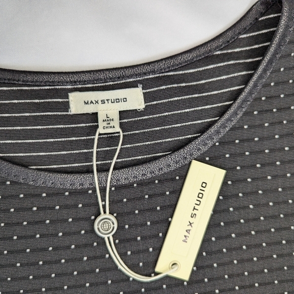 NWT Max Studio Women's A line Polka Dot Dress, Black White, Sz Large - Picture 5 of 11